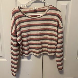 Cropped striped sweater
